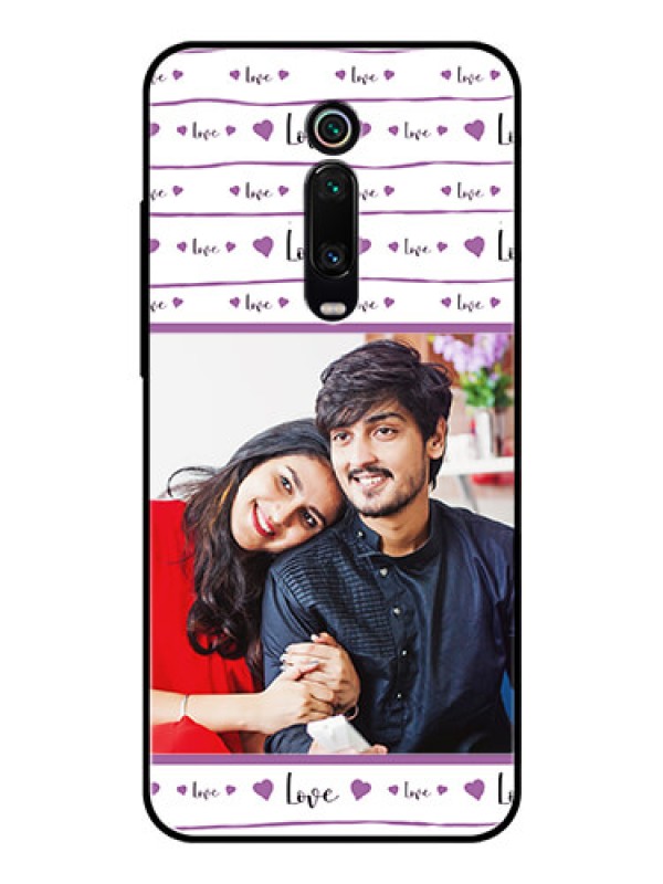 Custom Redmi K20 Custom Glass Mobile Case  - Couples Heart Design