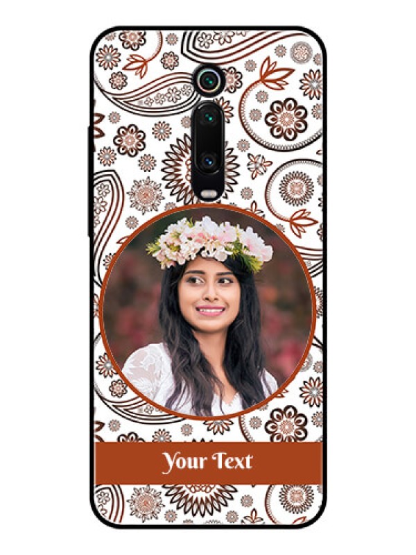 Custom Redmi K20 Custom Glass Mobile Case  - Abstract Floral Design 