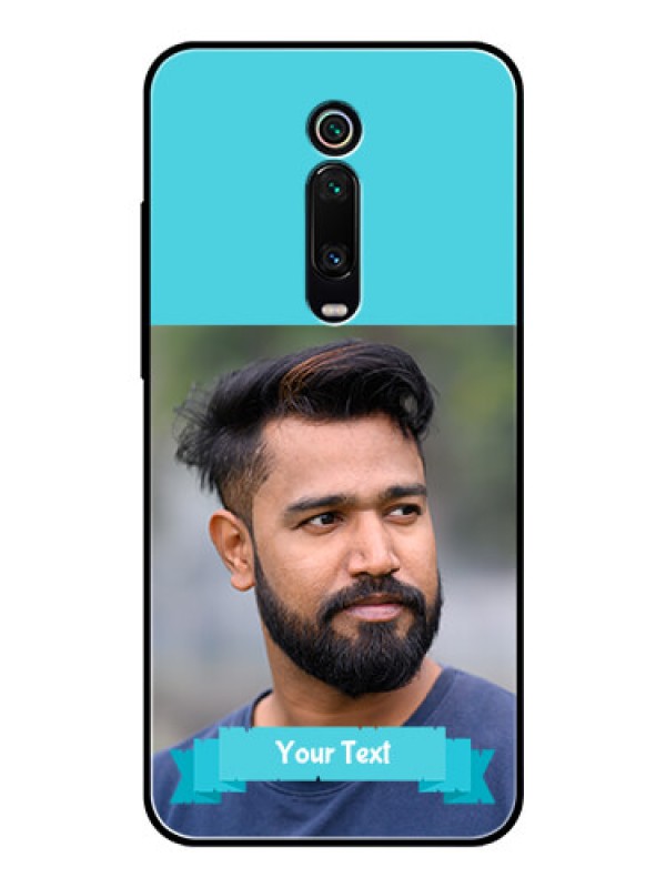 Custom Redmi K20 Personalized Glass Phone Case  - Simple Blue Color Design