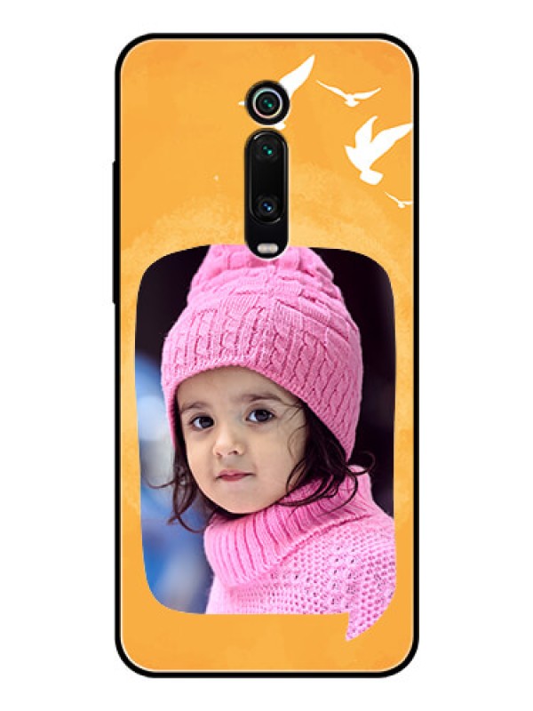 Custom Redmi K20 Personalized Glass Phone Case  - Water Color Design with Bird Icons