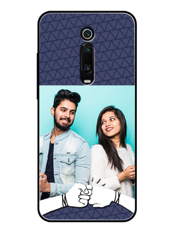 Custom Redmi K20 Photo Printing on Glass Case  - with Best Friends Design  