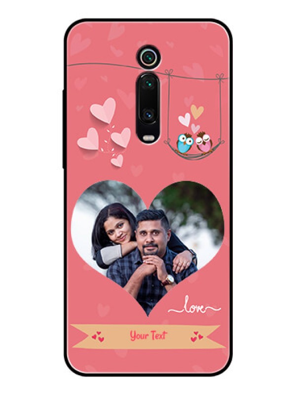 Custom Redmi K20 Personalized Glass Phone Case  - Peach Color Love Design 