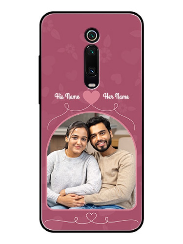 Custom Redmi K20 Photo Printing on Glass Case  - Love Floral Design