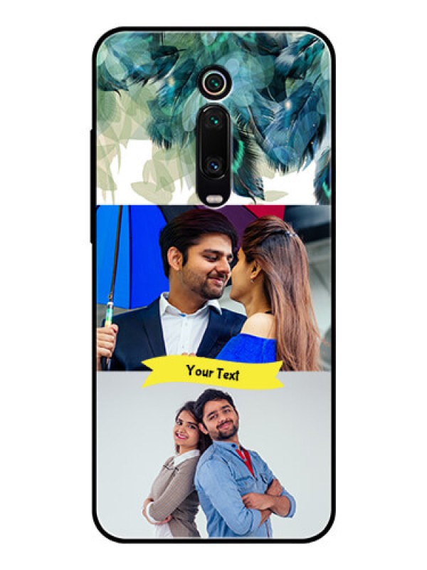 Custom Redmi K20 Personalized Glass Phone Case  - Image with Boho Peacock Feather Design