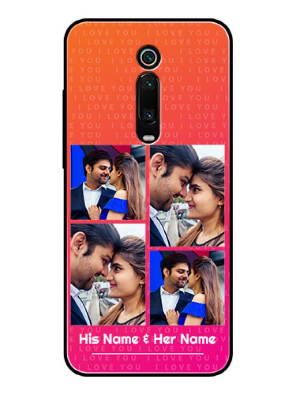 Custom Redmi K20 Custom Glass Phone Case  - I Love You Pink Design