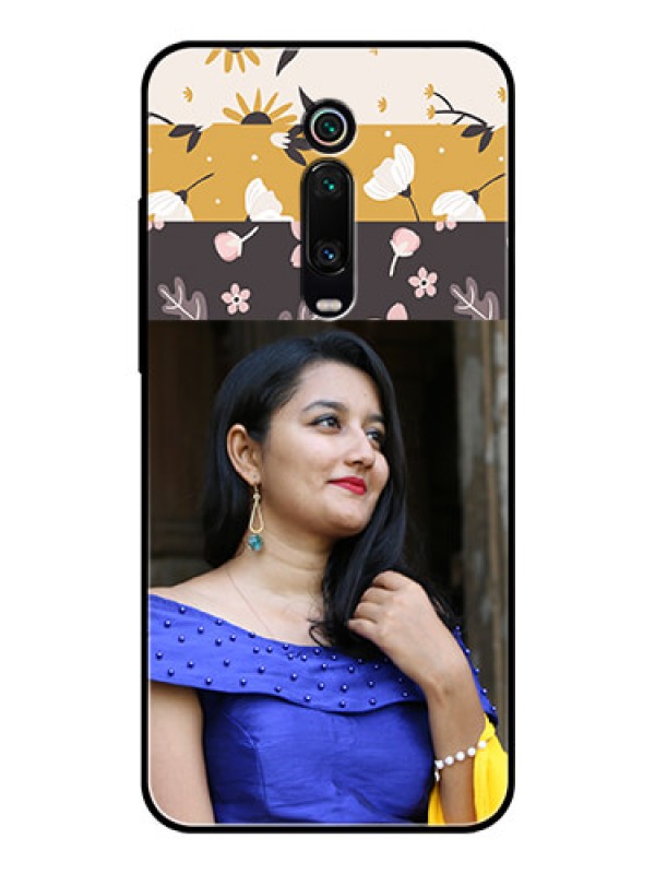 Custom Redmi K20 Custom Glass Phone Case  - Stylish Floral Design