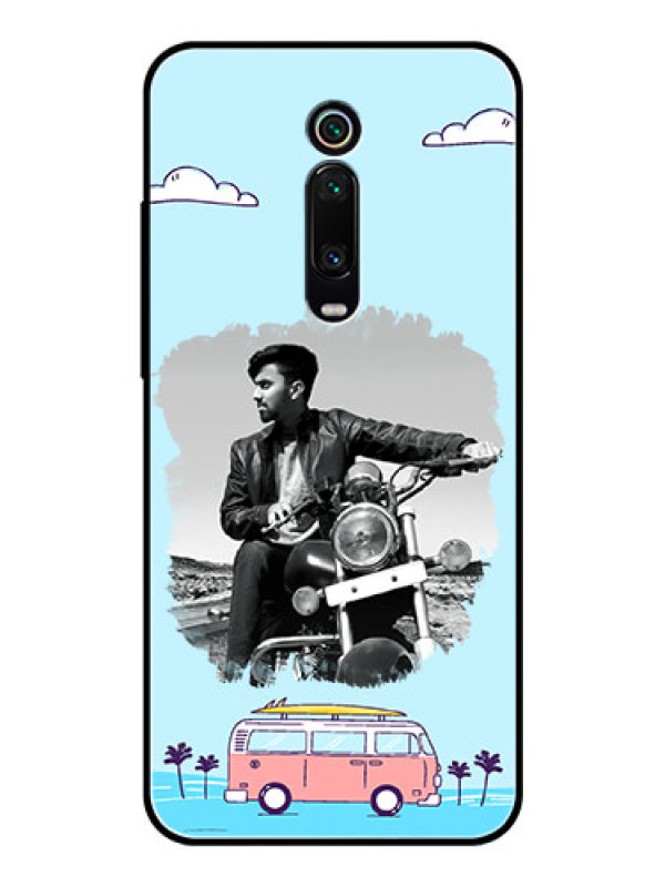 Custom Redmi K20 Photo Printing on Glass Case  - Travel & Adventure Design