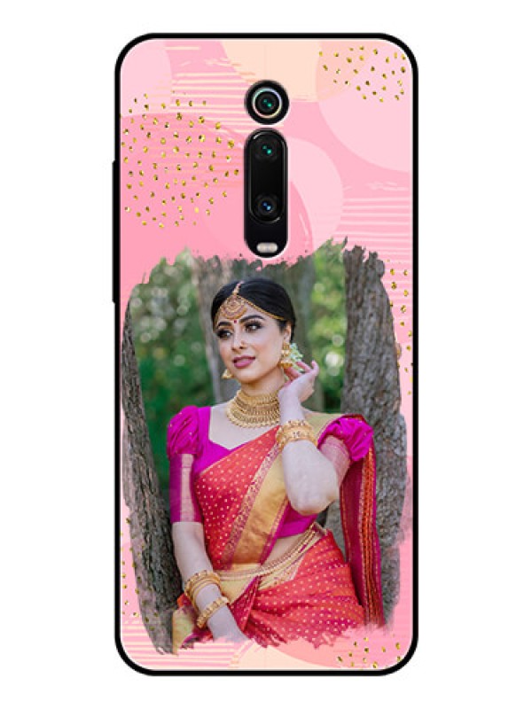 Custom Redmi K20 Personalized Glass Phone Case  - Gold Glitter Splash Design