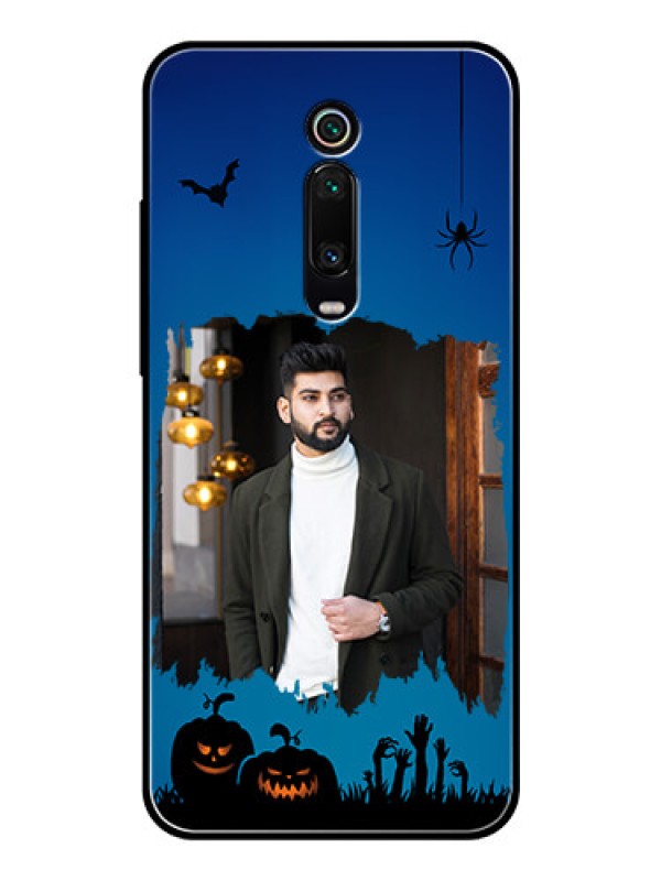 Custom Redmi K20 Photo Printing on Glass Case  - with pro Halloween design 