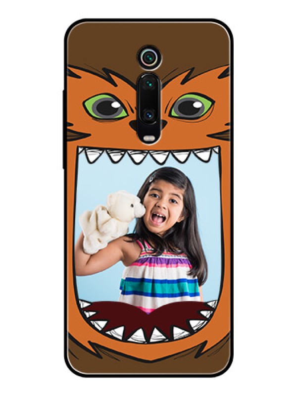 Custom Redmi K20 Photo Printing on Glass Case  - Owl Monster Back Case Design