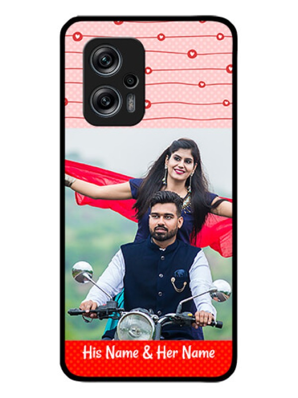 Custom Redmi K50i 5G Personalized Glass Phone Case - Red Pattern Case Design