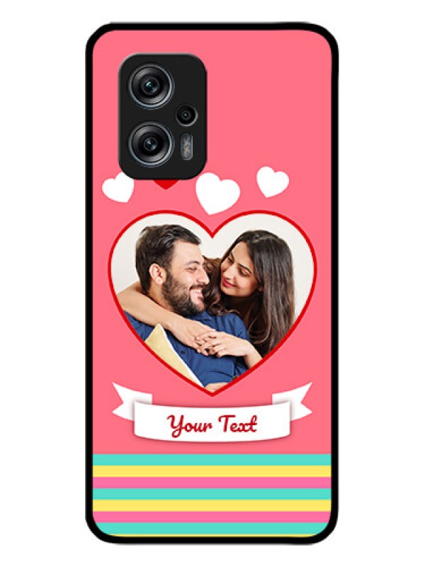 Custom Redmi K50i 5G Photo Printing on Glass Case - Love Doodle Design