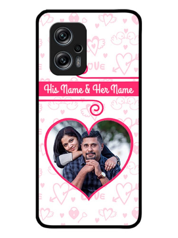 Custom Redmi K50i 5G Personalized Glass Phone Case - Heart Shape Love Design