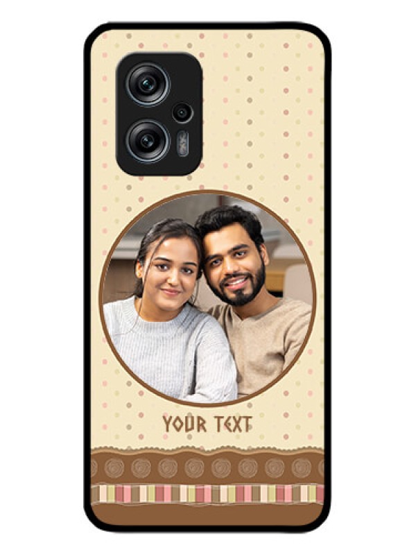 Custom Redmi K50i 5G Custom Glass Mobile Case - Brown Dotted Mobile Case Design