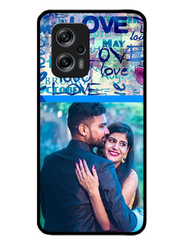 Custom Redmi K50i 5G Custom Glass Mobile Case - Colorful Love Design