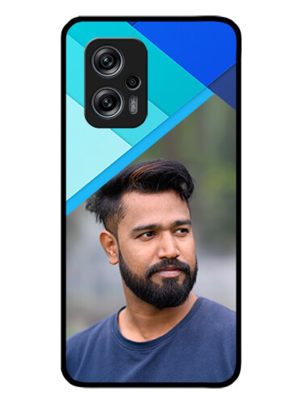 Custom Redmi K50i 5G Custom Glass Phone Case - Blue Pattern Design