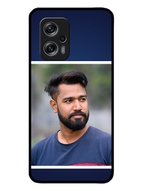 Custom Redmi K50i 5G Personalized Glass Phone Case - Simple Royal Blue Design
