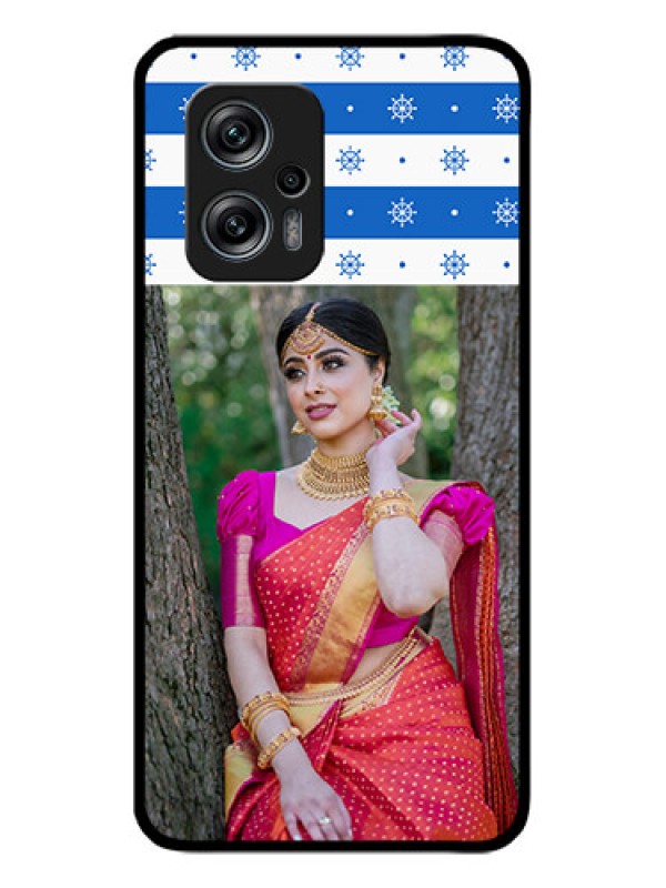 Custom Redmi K50i 5G Photo Printing on Glass Case - Snow Pattern Design