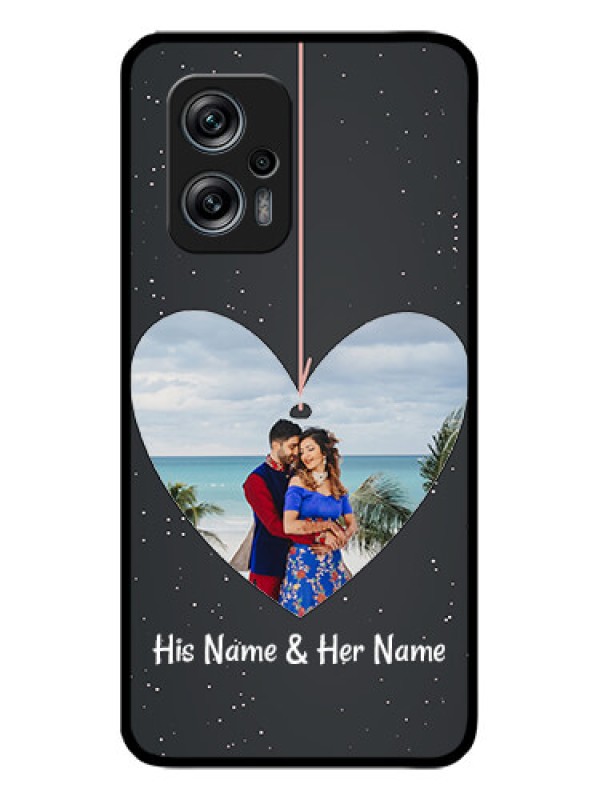 Custom Redmi K50i 5G Custom Glass Phone Case - Hanging Heart Design