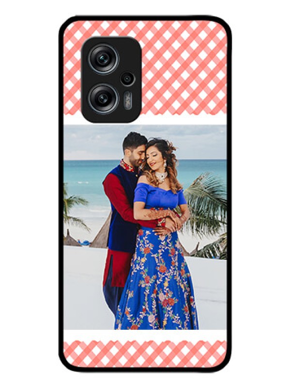 Custom Redmi K50i 5G Personalized Glass Phone Case - Pink Pattern Design