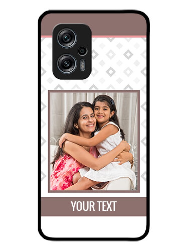 Custom Redmi K50i 5G Photo Printing on Glass Case - Simple Diamond Design