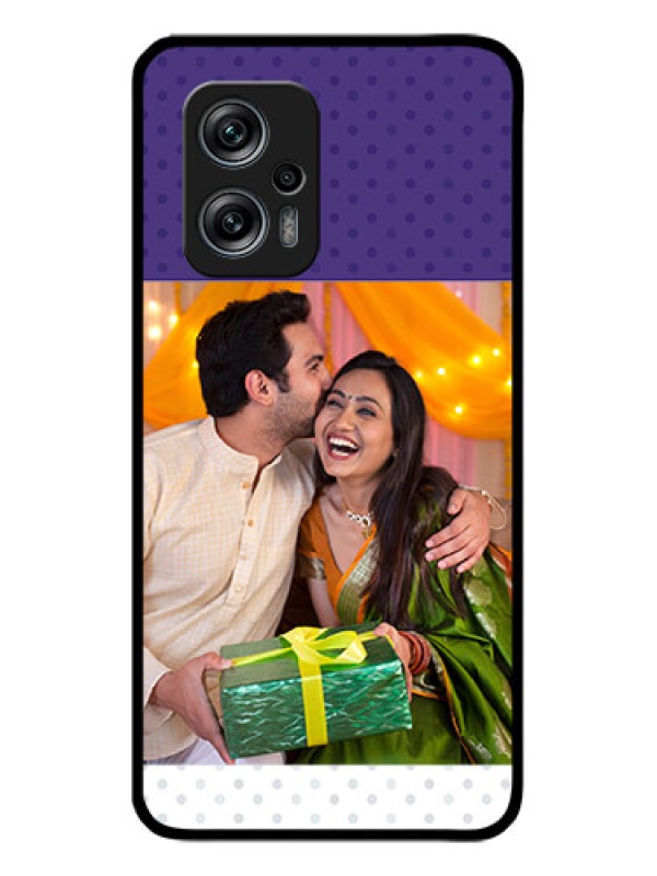 Custom Redmi K50i 5G Personalized Glass Phone Case - Violet Pattern Design