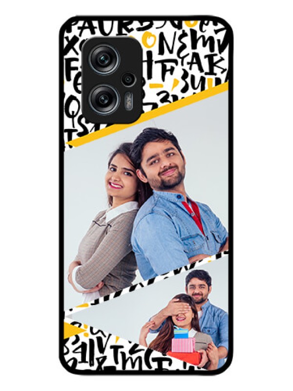 Custom Redmi K50i 5G Custom Glass Mobile Case - Letters Pattern Design