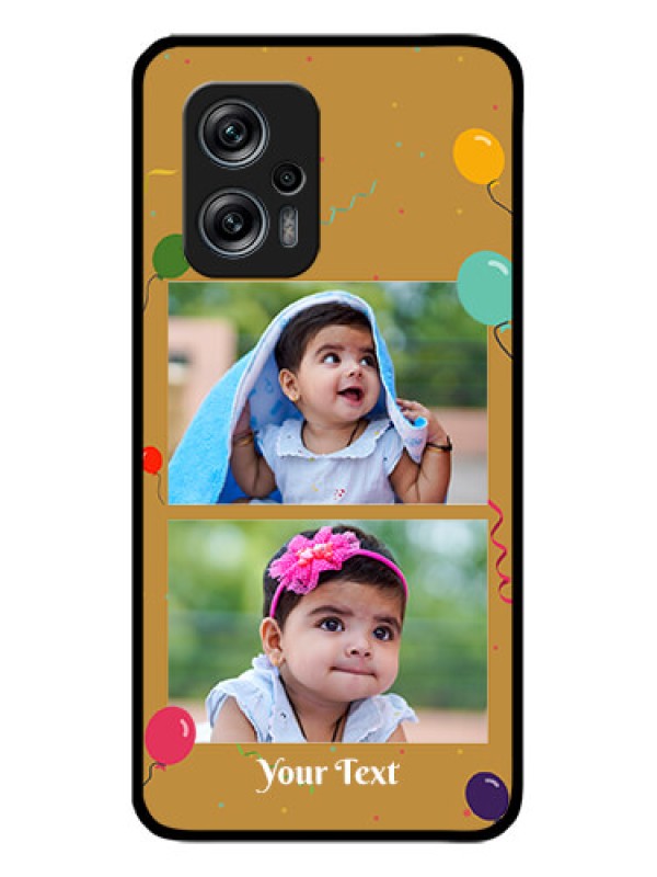 Custom Redmi K50i 5G Personalized Glass Phone Case - Image Holder with Birthday Celebrations Design