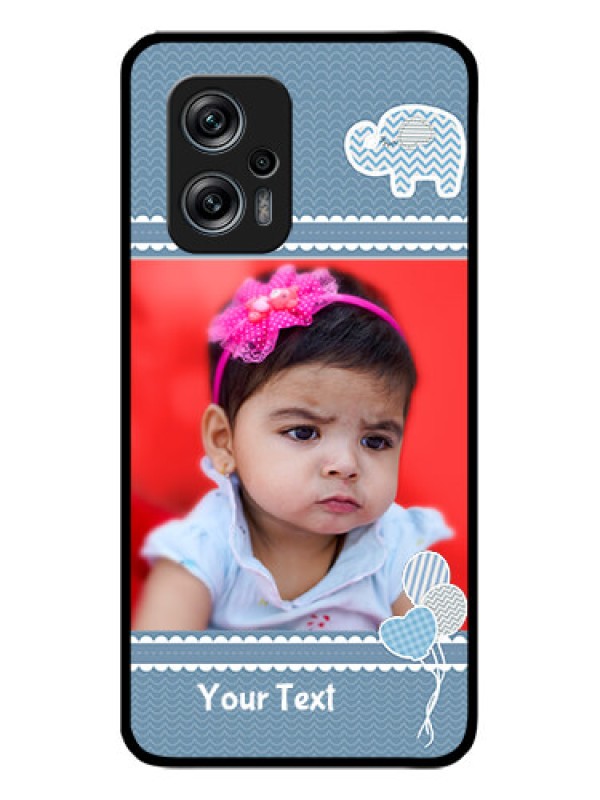 Custom Redmi K50i 5G Photo Printing on Glass Case - with Kids Pattern Design