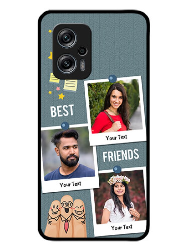 Custom Redmi K50i 5G Personalized Glass Phone Case - Sticky Frames and Friendship Design