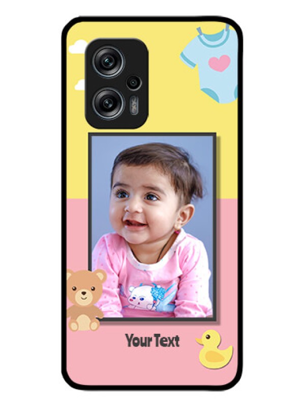 Custom Redmi K50i 5G Photo Printing on Glass Case - Kids 2 Color Design