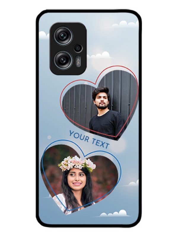 Custom Redmi K50i 5G Custom Glass Mobile Case - Blue Color Couple Design