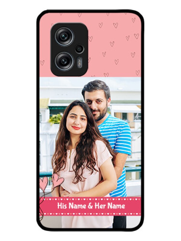 Custom Redmi K50i 5G Personalized Glass Phone Case - Love Design Peach Color
