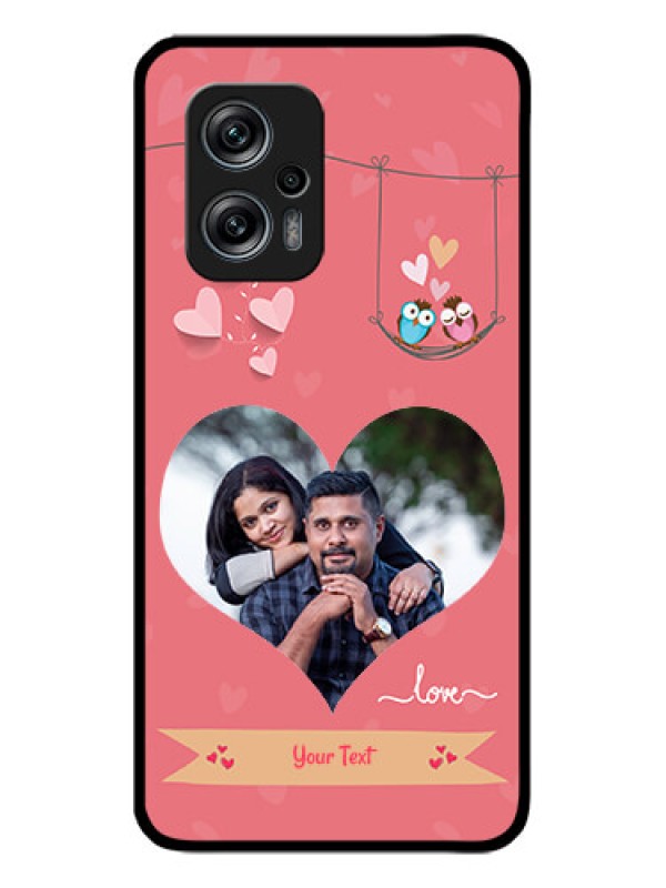 Custom Redmi K50i 5G Personalized Glass Phone Case - Peach Color Love Design