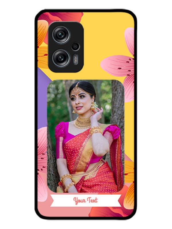 Custom Redmi K50i 5G Custom Glass Mobile Case - 3 Image With Vintage Floral Design