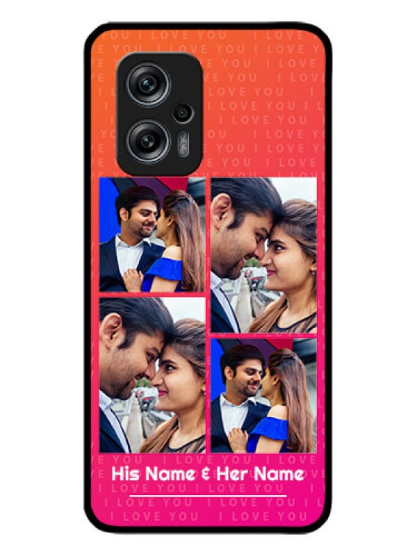 Custom Redmi K50i 5G Custom Glass Phone Case - I Love You Pink Design