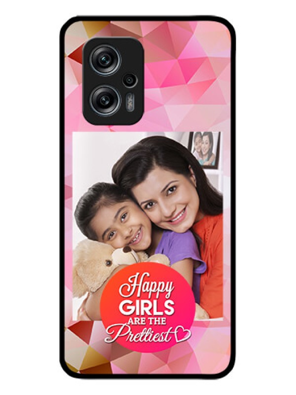 Custom Redmi K50i 5G Photo Printing on Glass Case - Abstract Triangle Design
