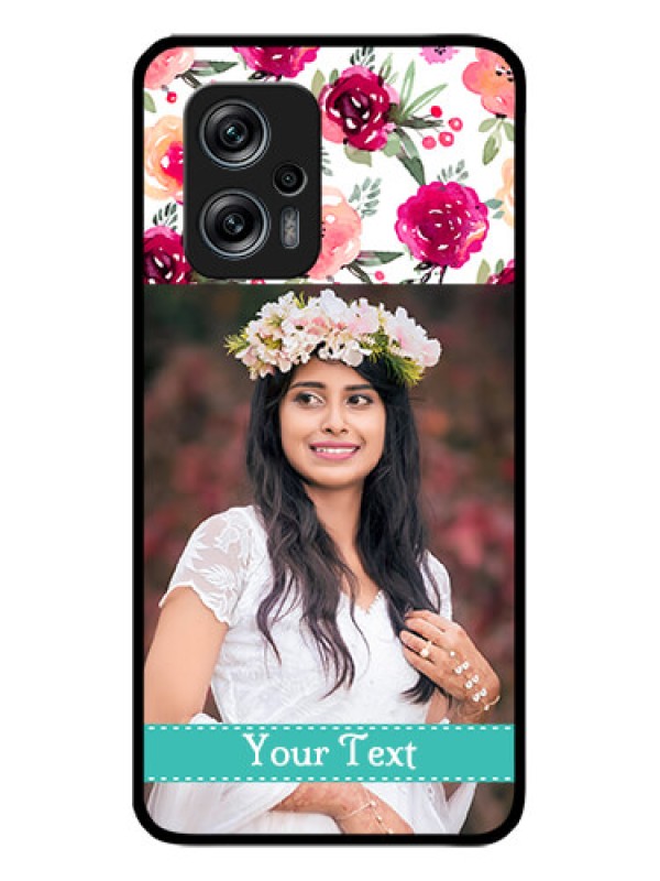 Custom Redmi K50i 5G Custom Glass Phone Case - Watercolor Floral Design