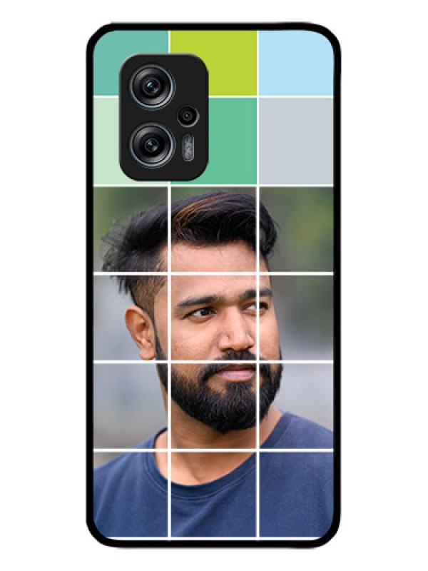 Custom Redmi K50i 5G Photo Printing on Glass Case - with white box pattern