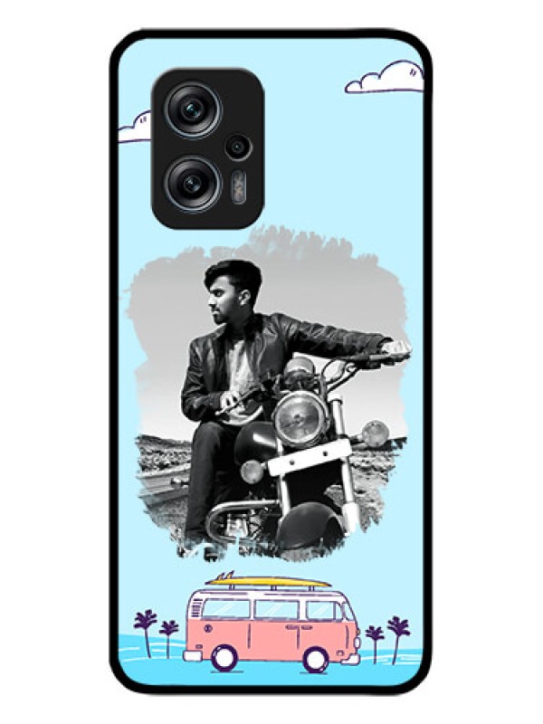 Custom Redmi K50i 5G Photo Printing on Glass Case - Travel & Adventure Design
