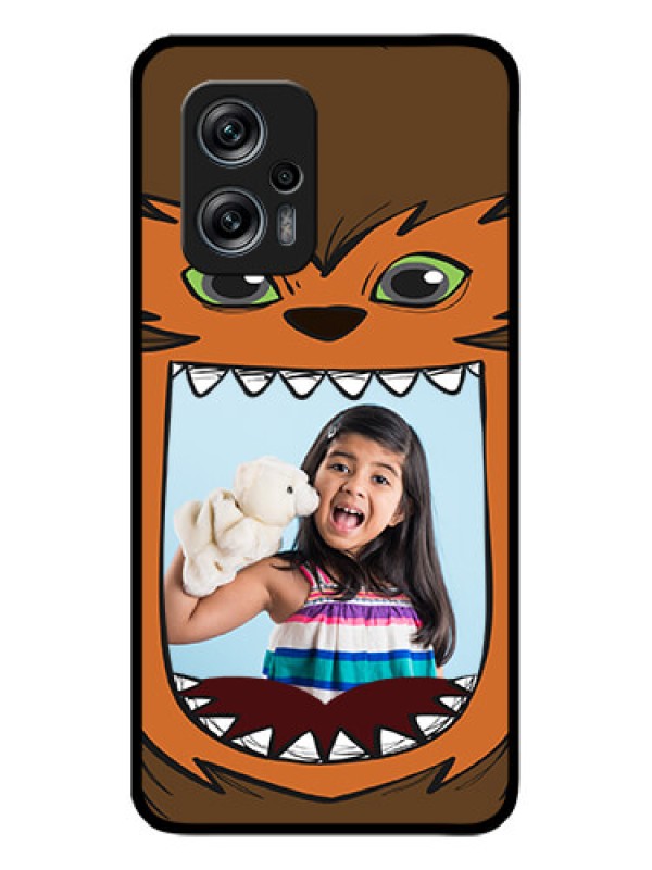 Custom Redmi K50i 5G Photo Printing on Glass Case - Owl Monster Back Case Design