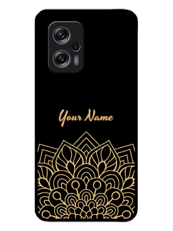 Custom Xiaomi Redmi K50I 5G Custom Glass Phone Case - Golden mandala Design