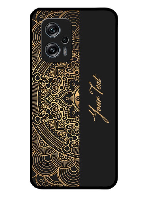 Custom Xiaomi Redmi K50I 5G Photo Printing on Glass Case - Mandala art with custom text Design