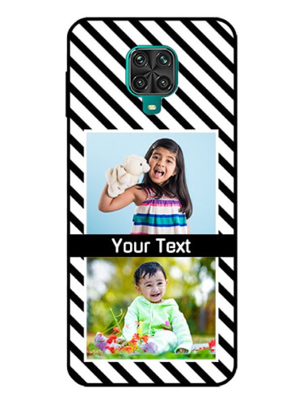 Custom Redmi Note 10 Lite Photo Printing on Glass Case - Black And White Stripes Design