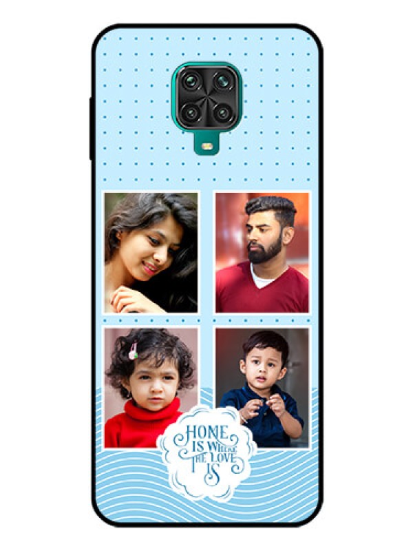 Custom Xiaomi Redmi Note 10 Lite Custom Glass Phone Case - Cute love quote with 4 pic upload Design