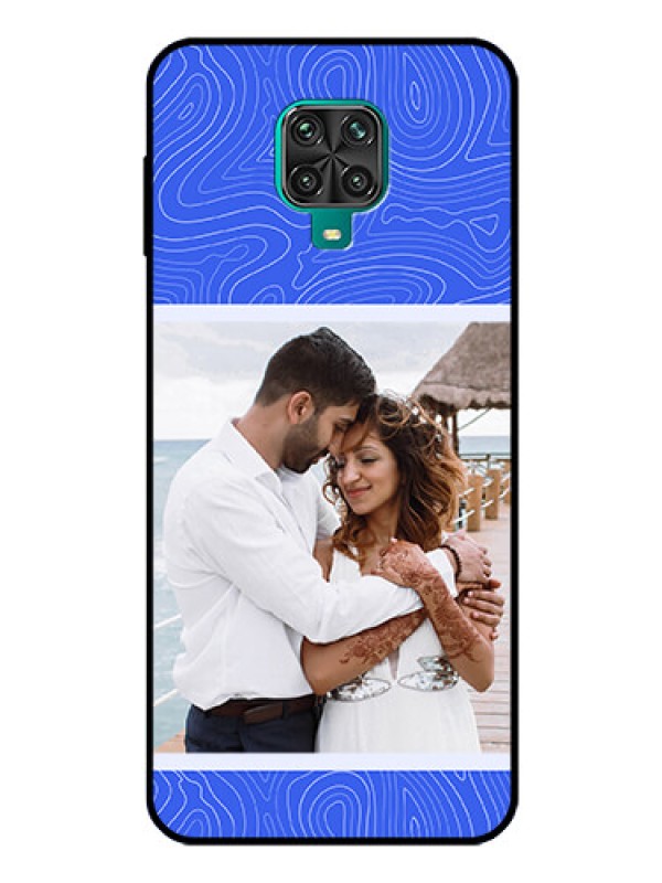 Custom Xiaomi Redmi Note 10 Lite Custom Glass Mobile Case - Curved line art with blue and white Design