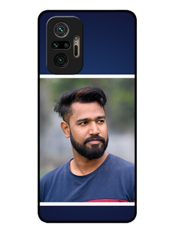 Custom Redmi Note 10 Pro Max Personalized Glass Phone Case - Simple Royal Blue Design