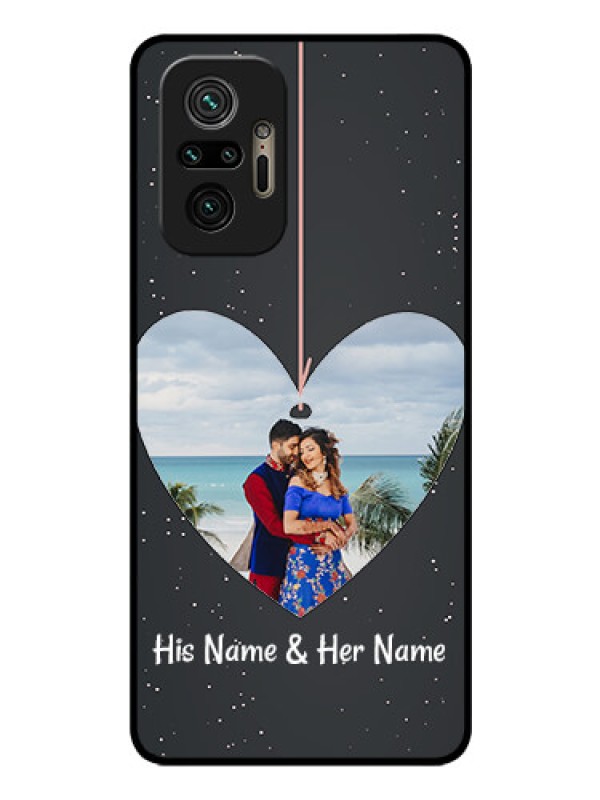 Custom Redmi Note 10 Pro Max Custom Glass Phone Case - Hanging Heart Design