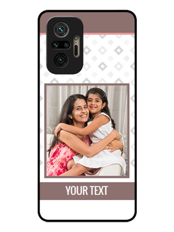 Custom Redmi Note 10 Pro Max Photo Printing on Glass Case - Simple Diamond Design