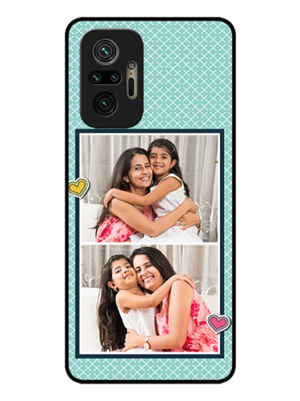Custom Redmi Note 10 Pro Max Custom Glass Phone Case - 2 Image Holder with Pattern Design